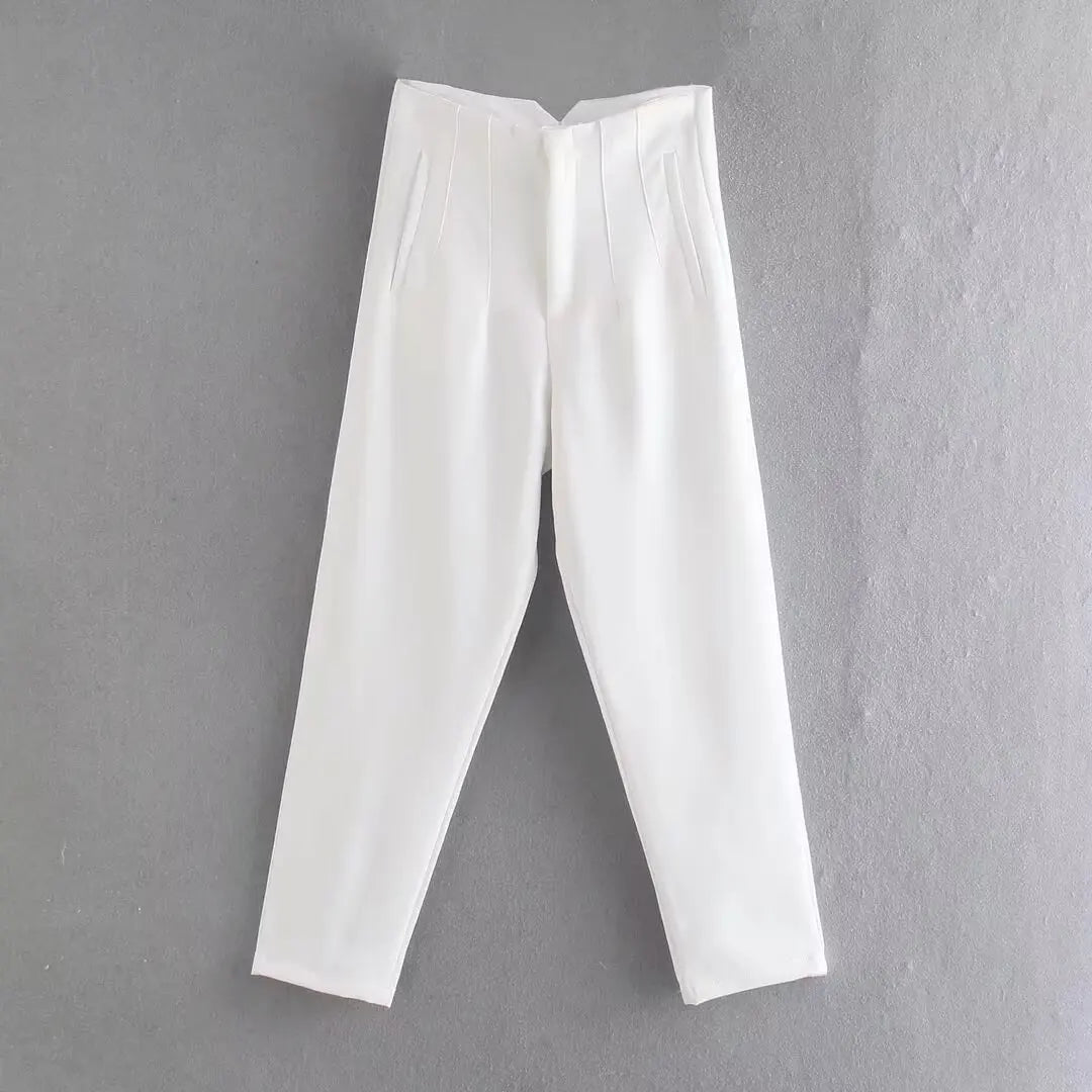 Koekop Office outfits Pencil Trousers Black Pink White Ladies Pants Fashion Office Wear High waist Pants for Women Formal Pants