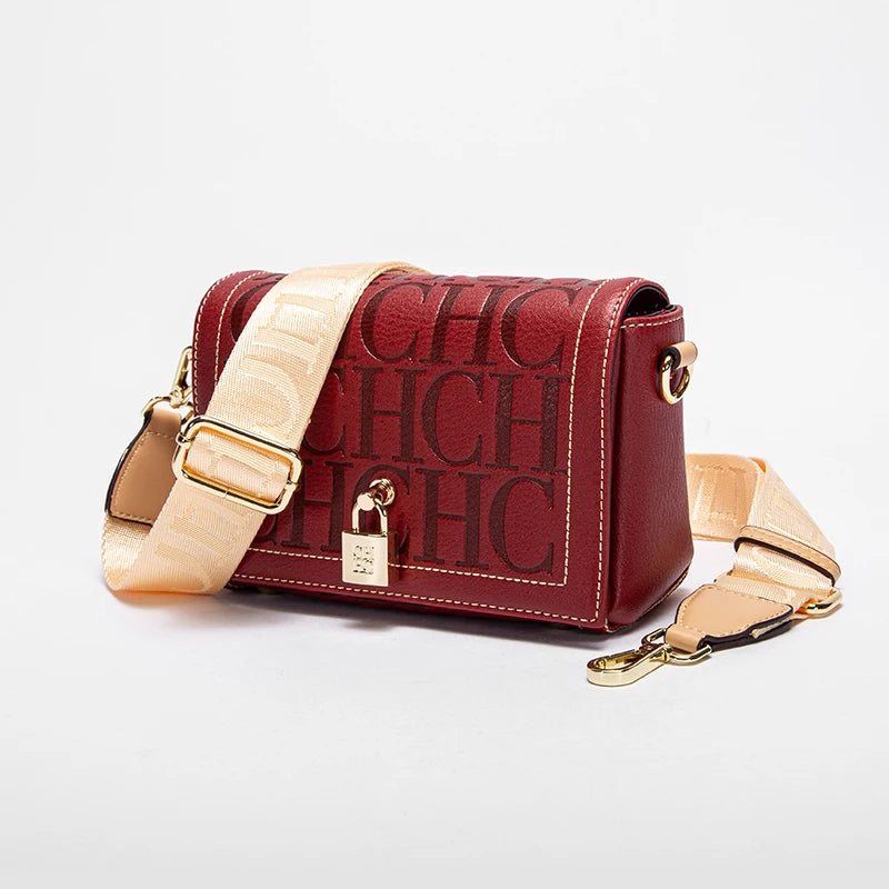 CHCH Fashion Classic Retro Women's New Shoulder Bag Letter PU Material Party Multi functional Crossbody Bag