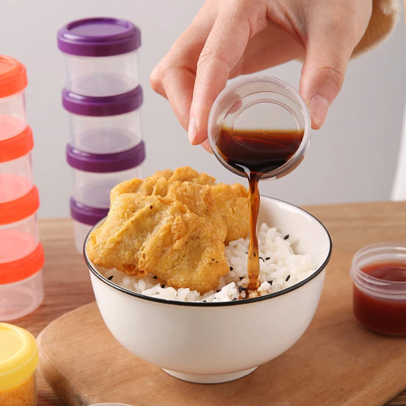 4Pcs 35ml Salad Dressing Containers To Go Plastic Twist Top Sauce Condiment Container With Lid Lunch Box Accessories