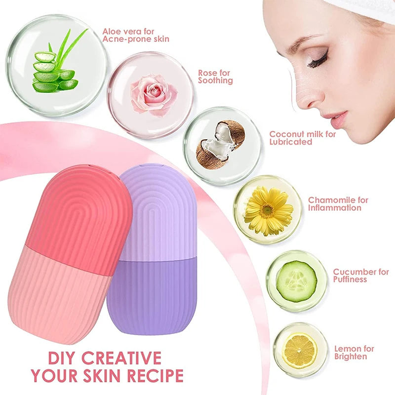 Silicone Ice Cube Trays Facial Eye Roller Ice Ball Beauty Face Lifting Massager Contouring Reduce Acne Skin Care Tool Reusable