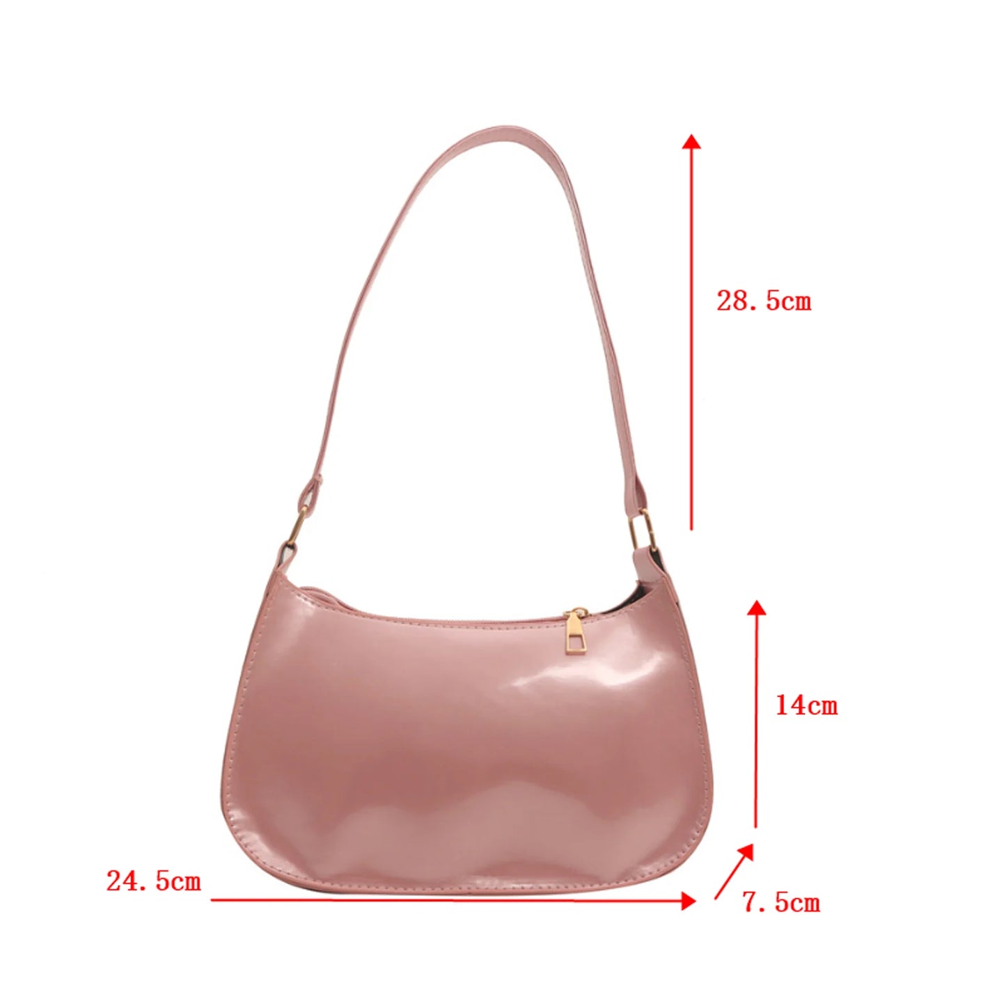 2025 Retro Solid Color PU Leather Shoulder Bag Fashion Women's Handbags Casual Designer Underarm Bag