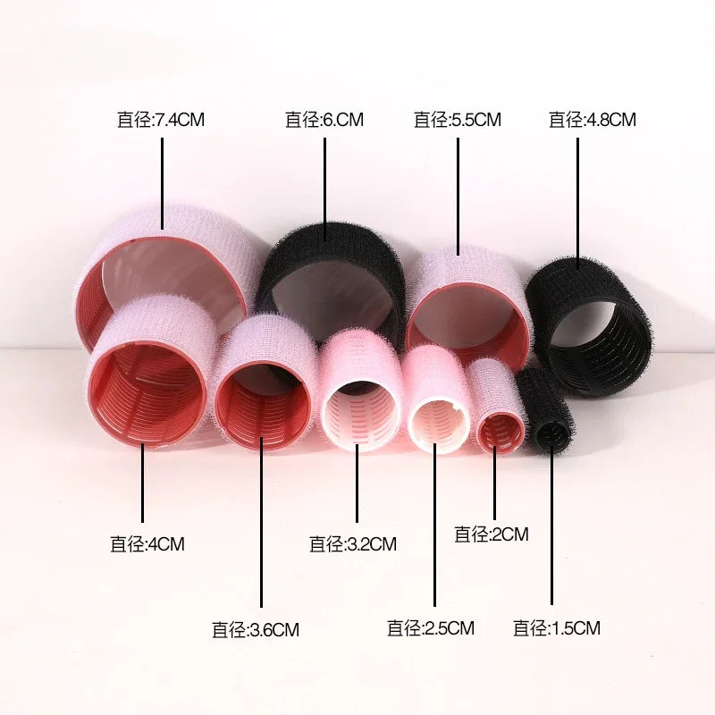 Hot Selling 6/12/24Pcs Pink Nylon Plastic Hair Rollers Set DIY Hairdressing Tools 3Sizes No Heat Self Grip Hair Roller Curlers