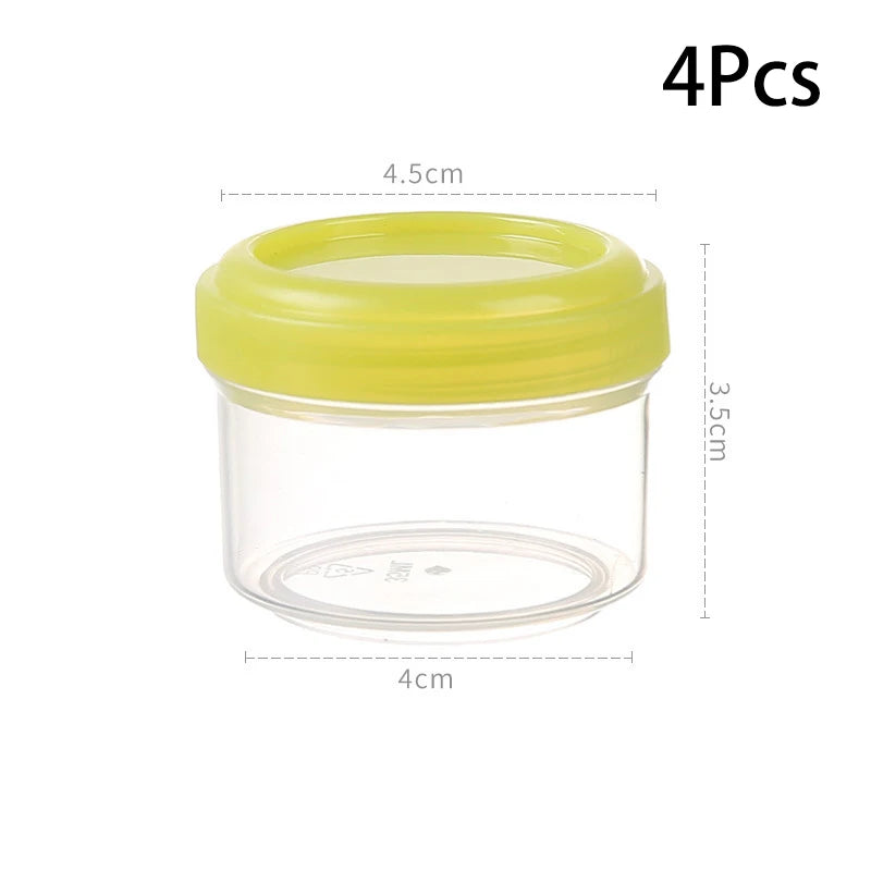 4Pcs 35ml Salad Dressing Containers To Go Plastic Twist Top Sauce Condiment Container With Lid Lunch Box Accessories