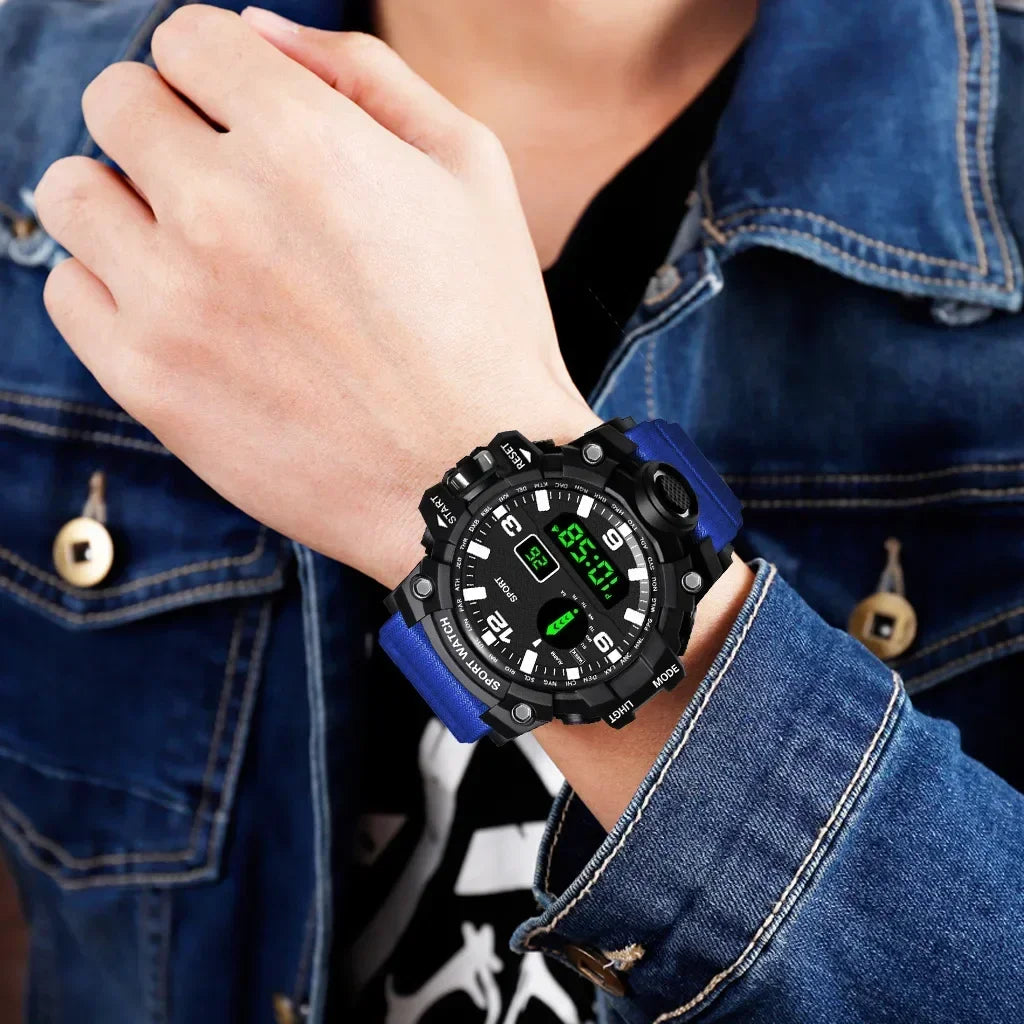 MAYZHISU Men's Sports Watch Luminous LED Digital Men Sport Watch Alarm Clock Waterproof Multifunction Military Electronic Watch